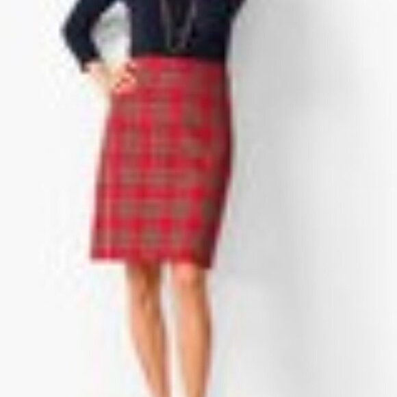 TALBOTS Tartan A Line Red Plaid Skirt 12P - Picture 15 of 15